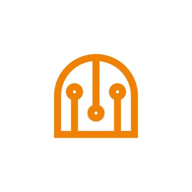 soyut pencere iç ahşap logo vektörü 