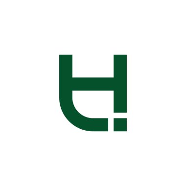 hti basit çizgiler geometrik yeşil logo vektörü 