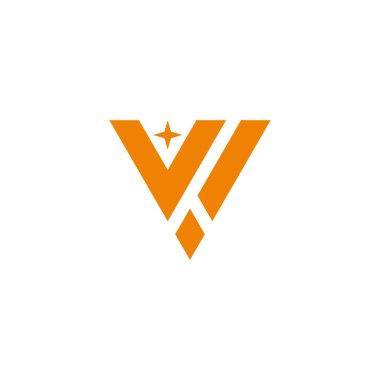Vw yıldız basit geometrik logo vektörü 