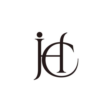 jhc harfleri zarif ince logo vektörüne bağlandı 