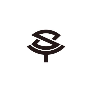 St. sy basit çizgili harfler geometrik logo vektörü 