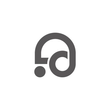 harf kimliği soyut döngü basit geometrik logo vektörü 