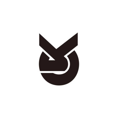 harf yo geometrik siyah logo vektörü 