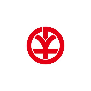 Y harfi Asya stili soyut logo vektörü 