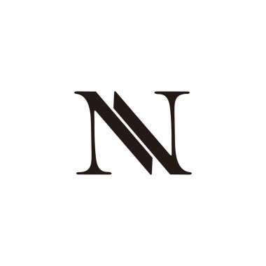 n N harfi basit çizgili zarif logo vektörü 