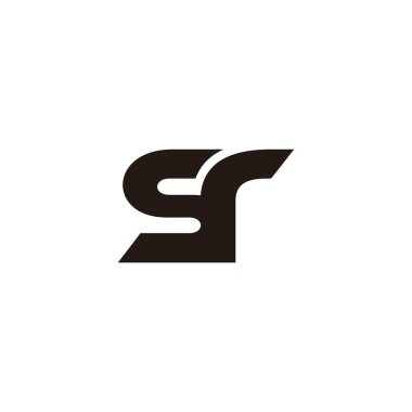 harf sr basit bağlı geometrik logo vektörü 