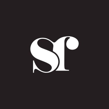harf sr bağlantılı zarif logo vektörü 