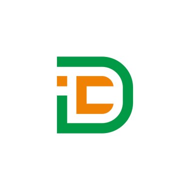harf idc basit çizgiler geometrik logo vektörü 