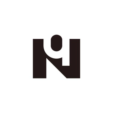 nq harfi basit bağlantılı yazı tipi logo vektörü 