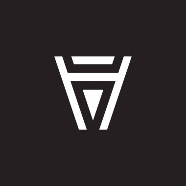 letter hv triangle simple geometric logo vector 