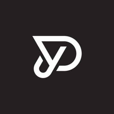 letter yp simple geometric arrow lines logo vector 