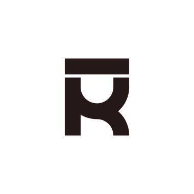 harf kur basit geometrik çizgiler logo vektörü 