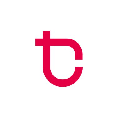 harf tc basit geometrik çizgiler logo vektörü 