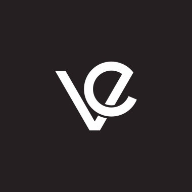 vc harfi bağlı döngü basit geometrik logo vektörü 