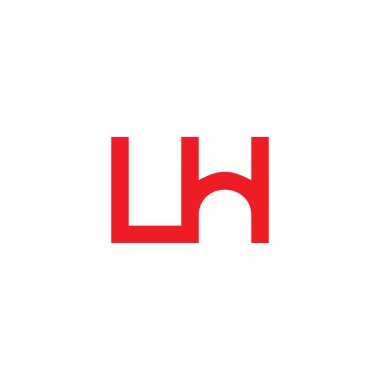 harfler lh ah basit geometrik çizgi logo vektörü 