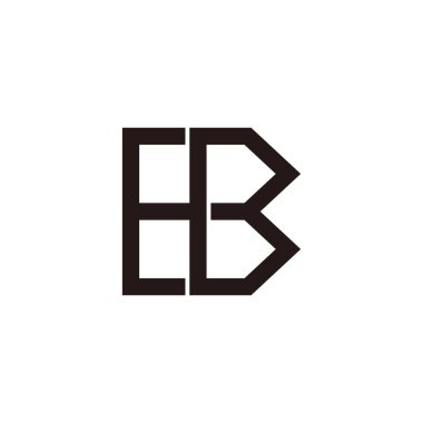 eb basit bağlı geometrik çizgi logo vektörü harfi 