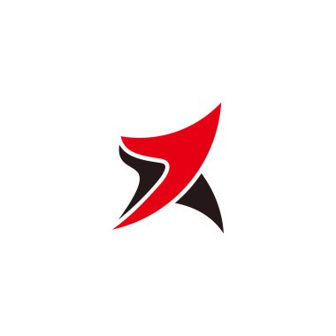 K harfi basit eğriler hareket oku yukarı logo vektörü 