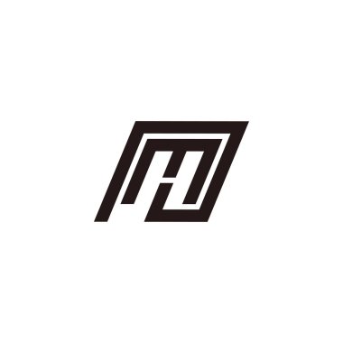 harf mnj basit çizgili geometrik ok logo vektörü 