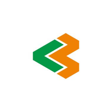 c b harfi basit soyut geometrik logo vektörü 