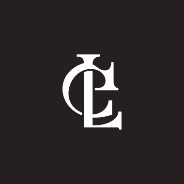 Zarif logo vektörünü üst üste bağlayan le harfi 