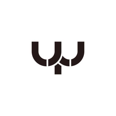 harf wy basit çizgi geometrik soyut logo vektörü 