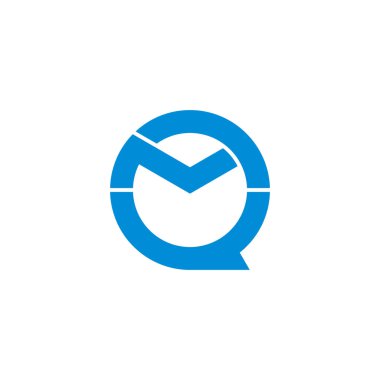 mq basit daireler geometrik bağlantılı logo vektörü harfleri 