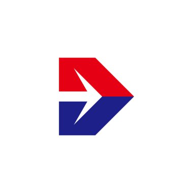 d harfi hızlı ok geometrik renkli logo vektörü 