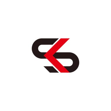 sk harfi basit geometrik hareket ok logo vektörü 