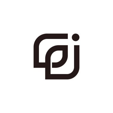 harfler gpj basit bağlı geometrik çizgiler logo vektörü 