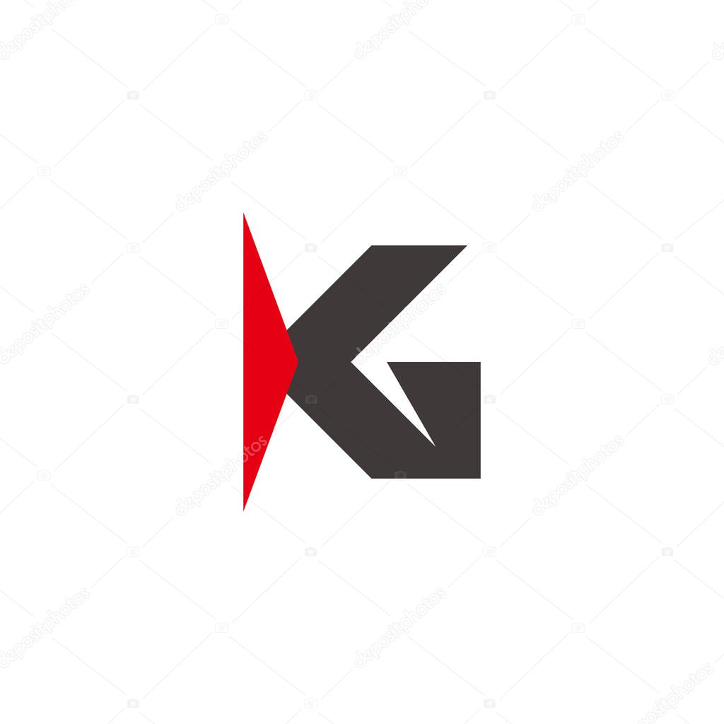 Letters kg simple colorful geometric abstract logo vector