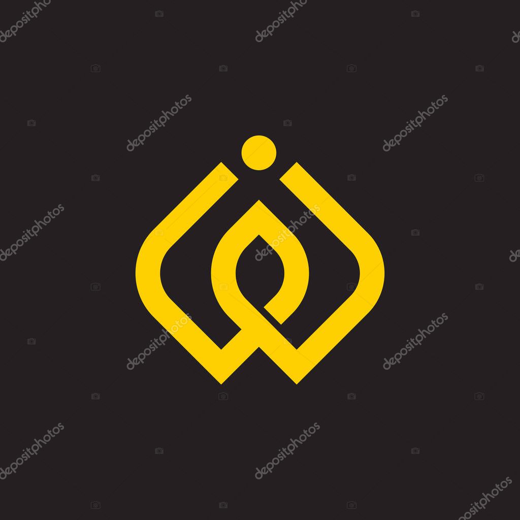 Letter w elegant people hand up abstract logo vector