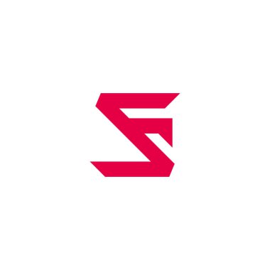 harf sf basit bağlı geometrik çizgi logo vektörü 