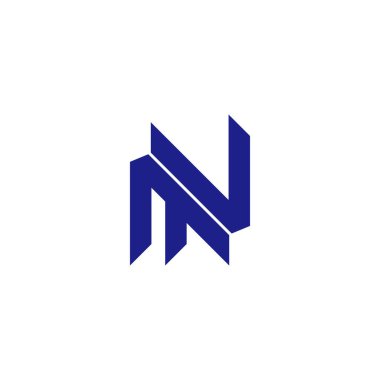 mn harfi basit bağlı geometrik çizgi logo vektörü 