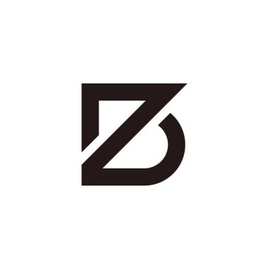 zb harfi basit geometrik amblem çizgi logo vektörü 