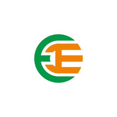 harf ce yuvarlak çizgiler renkli geometrik logo vektörü 