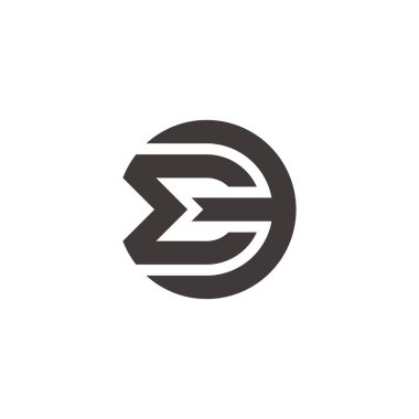 harf ed basit yuvarlak geometrik çizgiler logo vektörü 