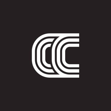 harf cc çizgileri doğrusal basit geometrik logo vektörü 