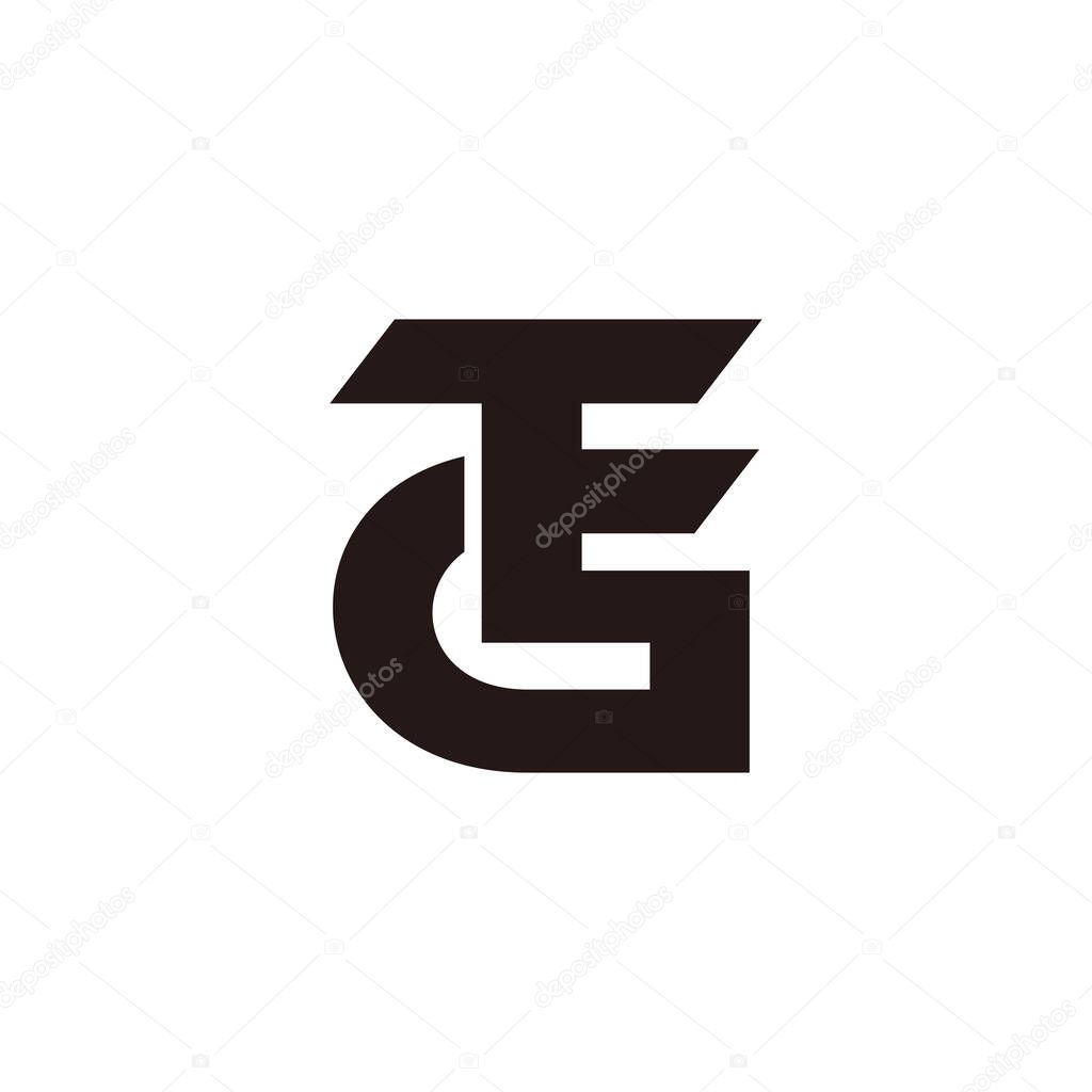 Letters gte simple linked geometric simple logo vector