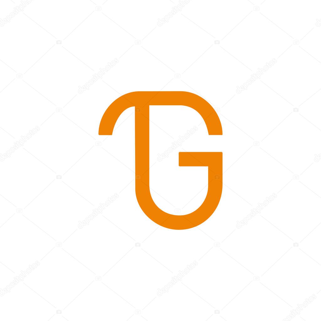 Letter tg simple geometric thin line logo vector