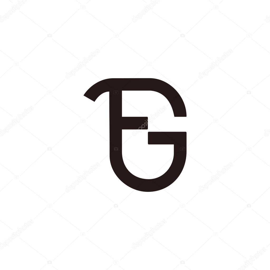 Letter fg simple geometric thin line logo vector