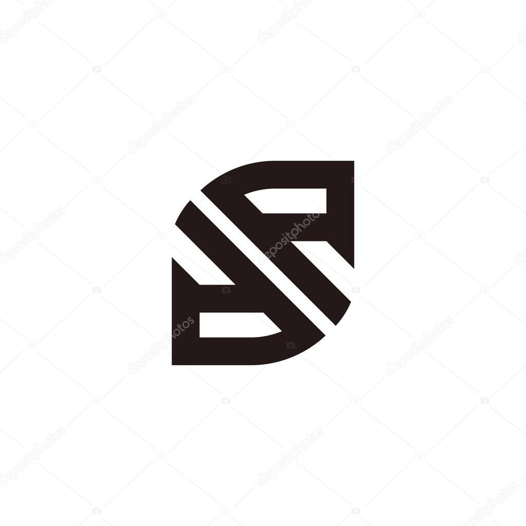 Letter dp simple geometric lines sharp clean logo vector