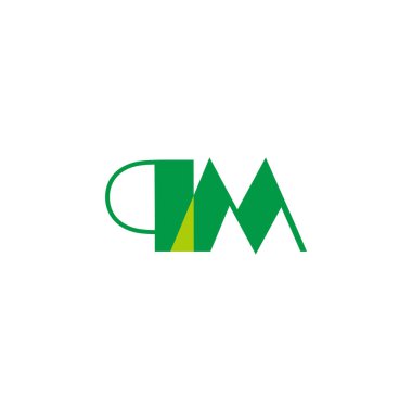 qm yeşil bağlantılı geometrik logo vektörü harfleri
