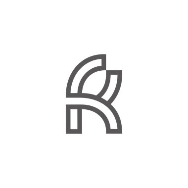 fk harfi basit geometrik bağlı logo vektörünü özetliyor 