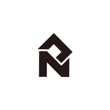 soyut harf rn basit geometrik çizgiler logo vektörü 