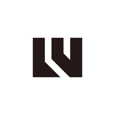 lw harfi basit çizgili geometrik logo vektörü 