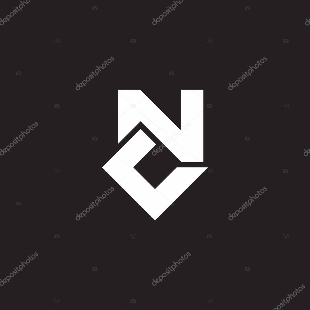 Abstract letter cn simple geometric lines logo vector