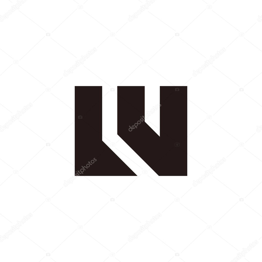 Letter lw simple stripes geometric logo vector