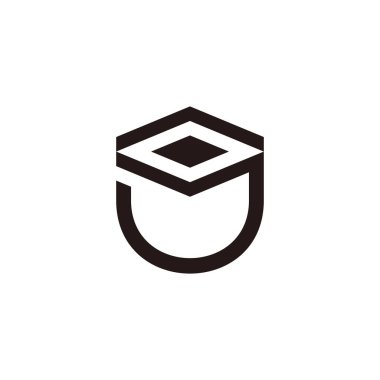 mj harfi basit geometrik logo vektörü 