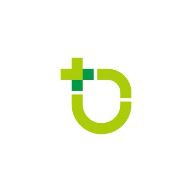 Kalkan yeşil artı tıbbi işlem çizgisi logo vektörü 