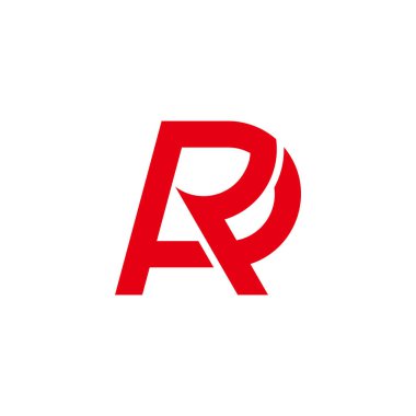 rd harfi bağlı kırmızı basit geometrik logo vektörü 